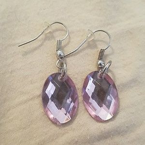 Pink oval earrings
